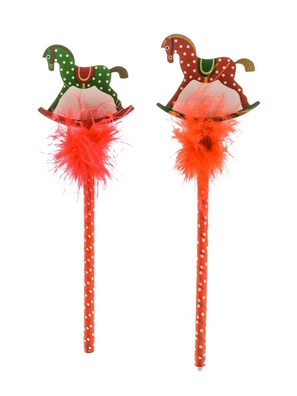 Weihnachtsstift Mit Schaukelpferd 21Cm - Sortiert