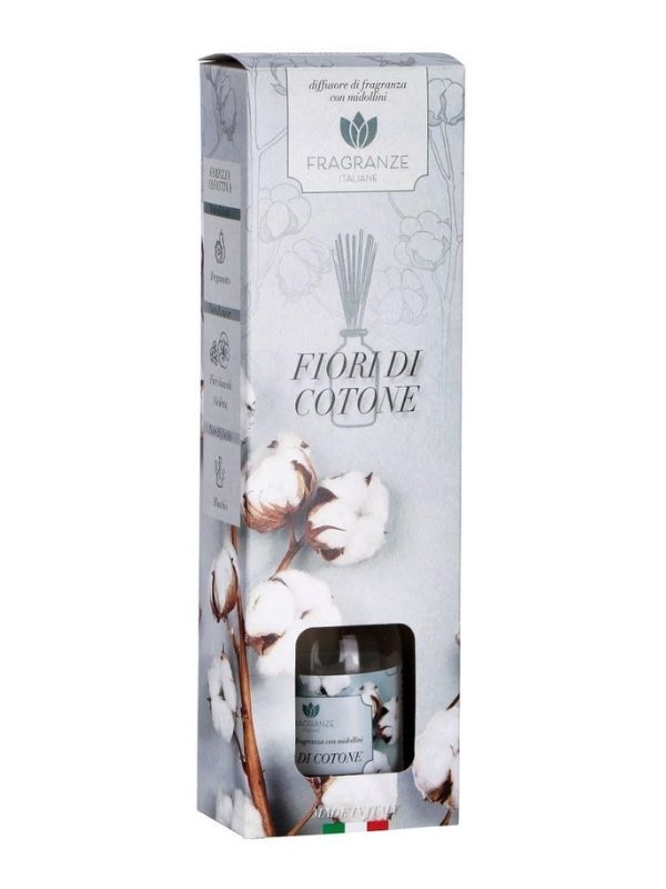 Diffusore Di Fragranza Con Midollini Fiori Di Cotone 100Ml