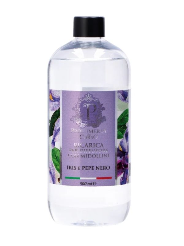 Ricarica Per Diffusore Con Bastoncini Iris E Pepe Nero 500Ml