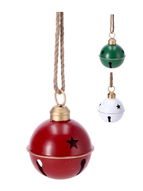 Decorazione Natalizia Campana In Metallo Da Appendere 14X19Cm - Assortito