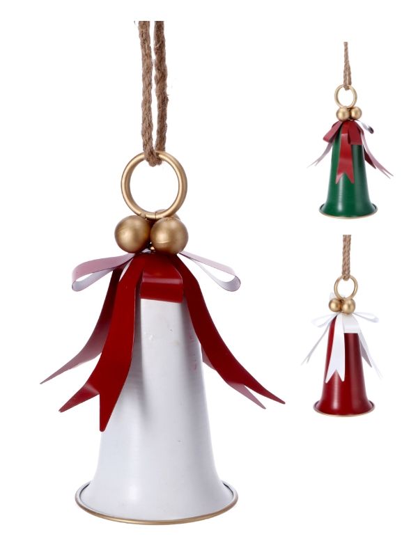 Decorazione Natalizia Campana In Metallo Da Appendere 13X28Cm - Assortito