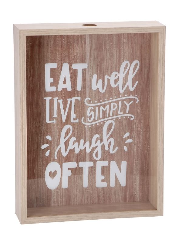 Portatappi Deco In Legno E Vetro 30X40Cm 