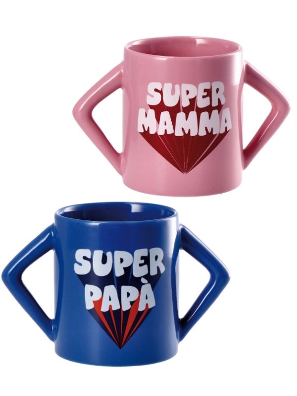 Tazza In Ceramica Super Mamma/Super Papà 330Ml - Assortito