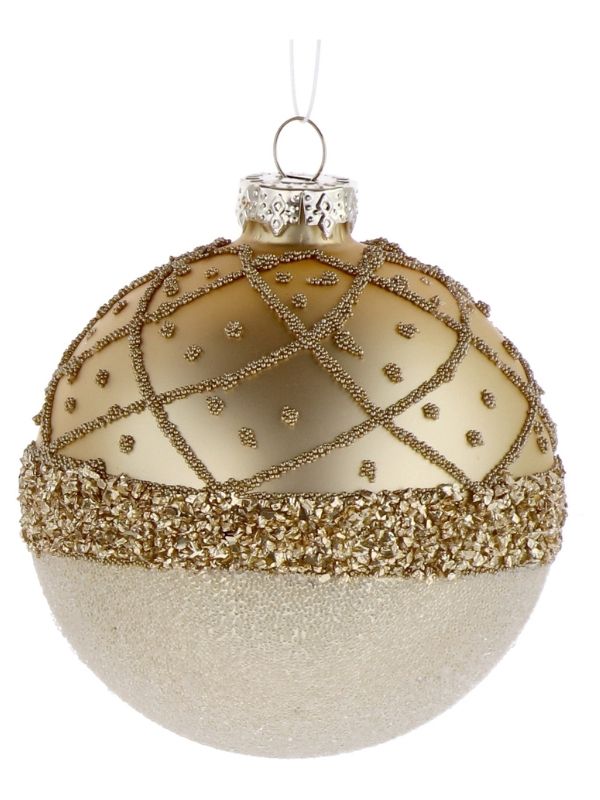  Weihnachtskugel Aus Goldglas 8Cm - Sortiert