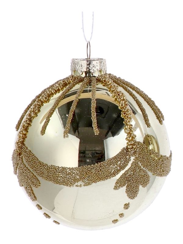  Weihnachtskugel Aus Goldglas 8Cm - Sortiert