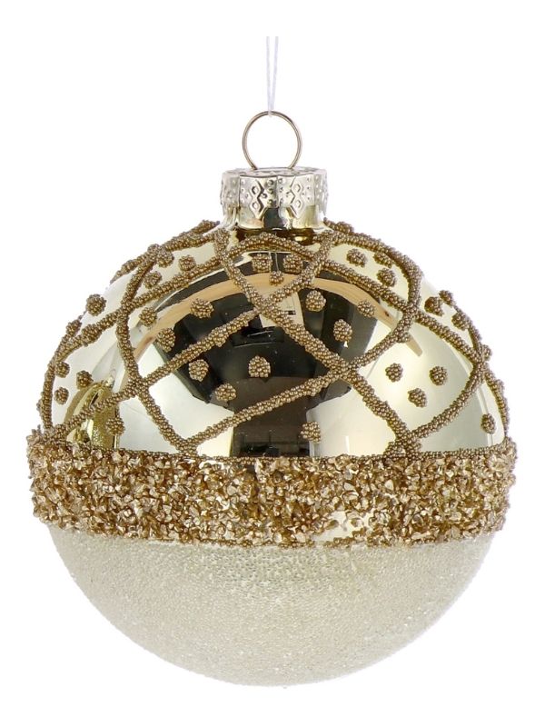  Weihnachtskugel Aus Goldglas 8Cm - Sortiert