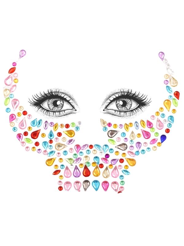 Halloween-Accessoire Aufkleber Mit Bunten Diamanten 