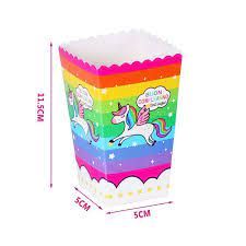 Party Unicorno Color Box Porta Pop Corn 12 Pezzi