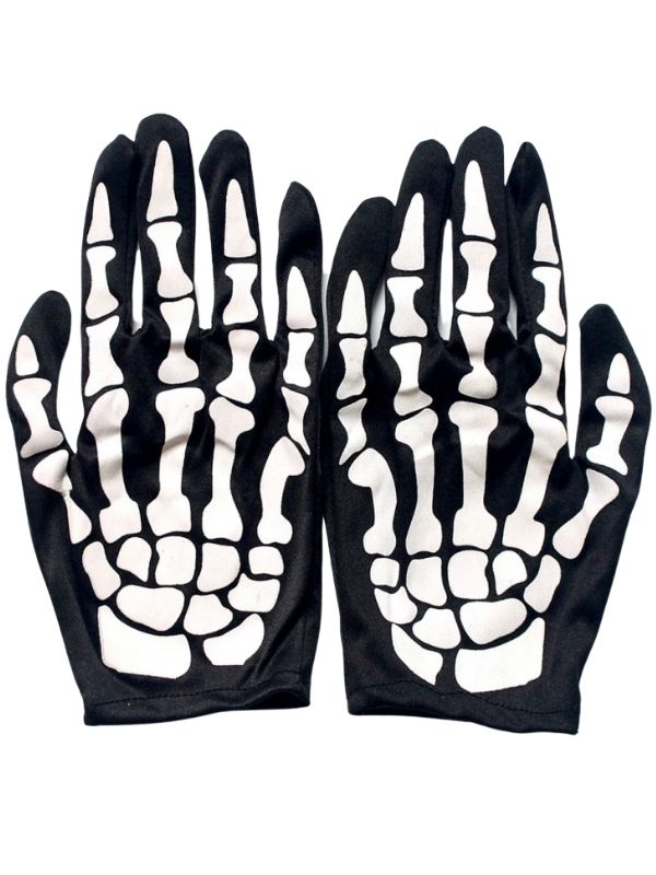 Accessoire D'Halloween Gants Squelette 22Cm