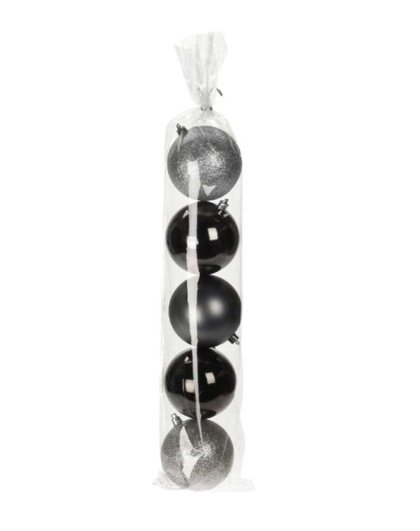 Bocce Natalizie per Albero Colore Moda Grigio Notte 5 Pezzi