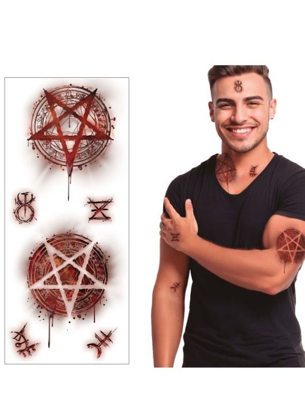Accessorio Halloween Tatuaggi Finti Sadic 