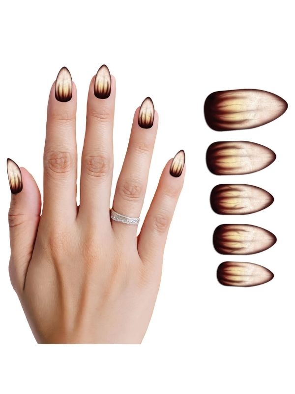 Accessorio Halloween Set 12 Unghie Finte Lupo Mannaro Con Colla 