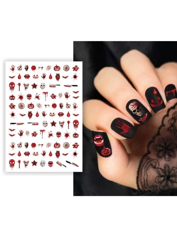 Accessorio Halloween Adesivi Per Le Unghie 10X7Cm
