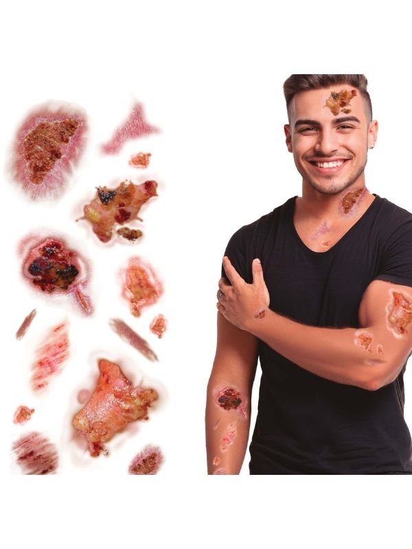 Accessorio Halloween Tatuaggi Finti Cicatrici 