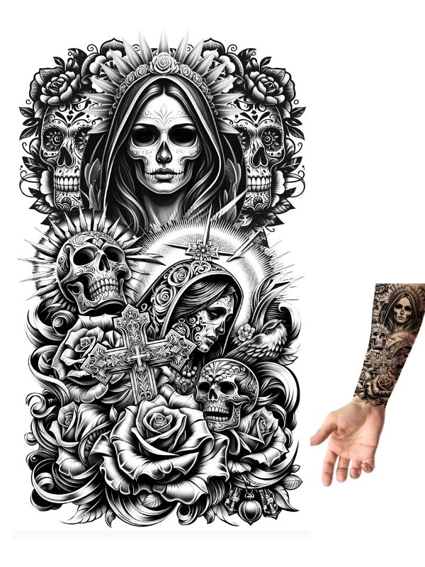 Accessorio Halloween Tatuaggio Per Braccio 14X30Cm