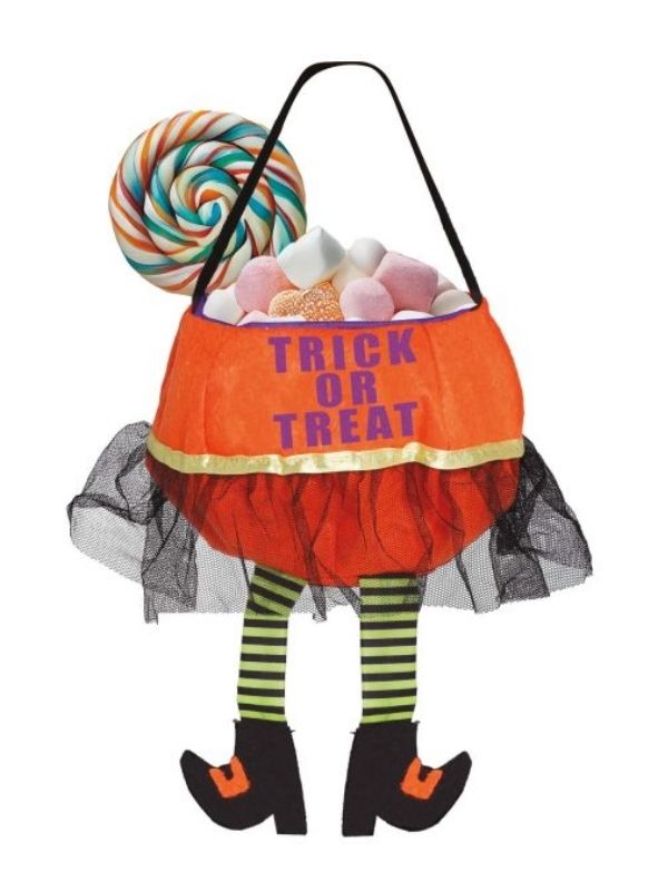 Accessorio Halloween Borsa Per Dolcetto O Scherzetto In Feltro 20Cm