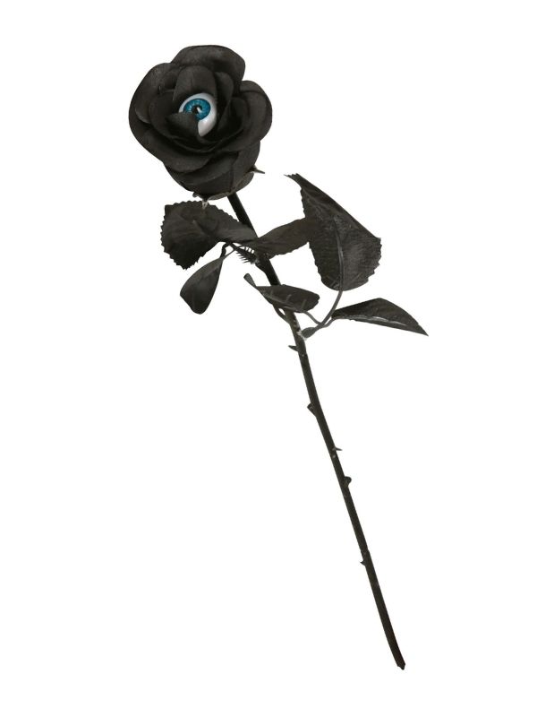 Accessorio Halloween Rosa Nera Con Occhio 42Cm