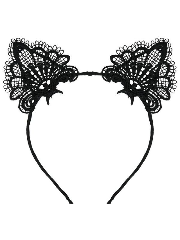 Accessorio Halloween Cerchietto Ricamata Gattina 