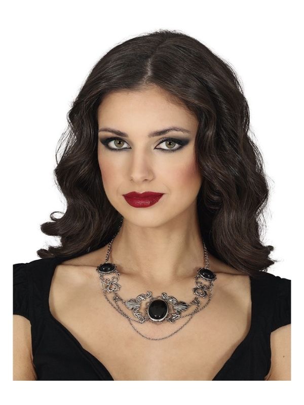 Accessorio Halloween Collana Di Pietre Nere 