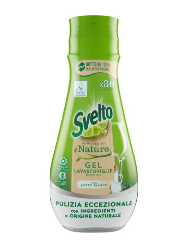 SVELTO Gel Lave-Vaisselle Tout En 2 Vinaigre Blanc 640Ml
