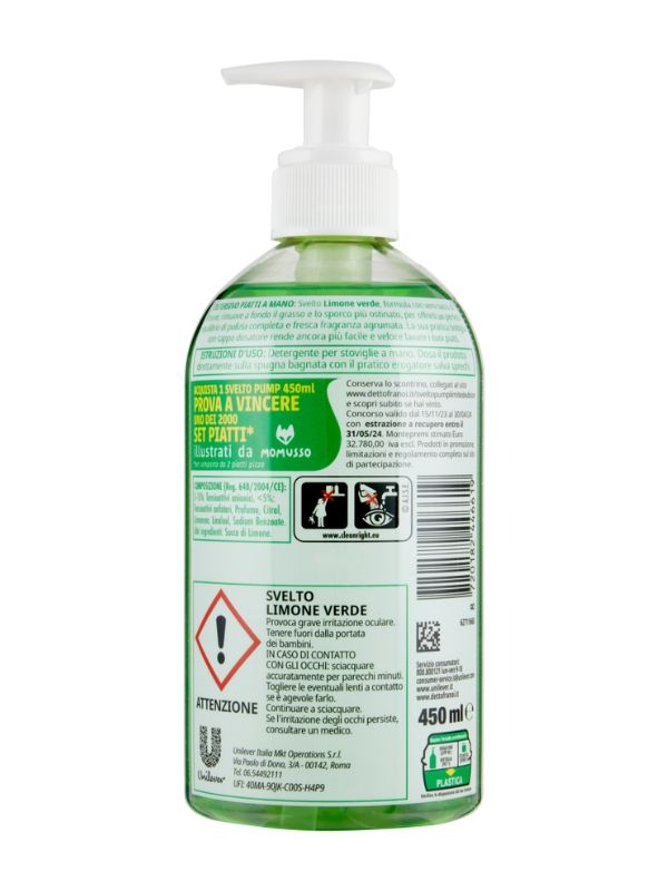 SVELTO Geschirrspülmittel Grüne Zitrone 450Ml