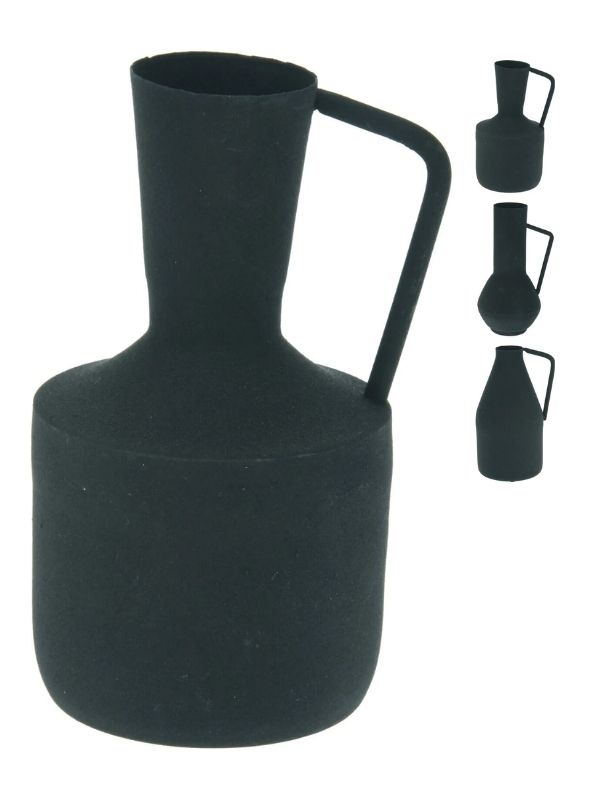 Dekorative Vase Schwarzmetall 17Cm - Sortiert