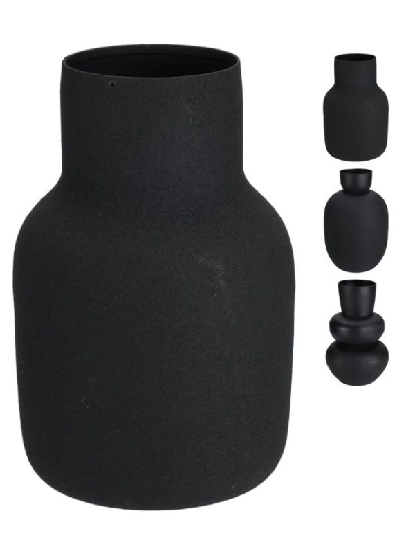 Dekorative Vase Schwarzmetall 17Cm - Sortiert