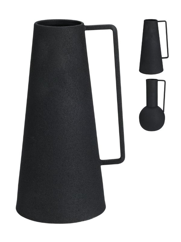 Dekorative Vase Schwarzmetall 17Cm - Sortiert