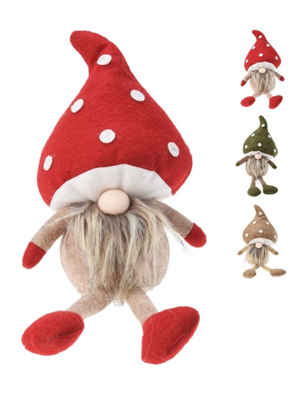 Décoration Automnale Gnome Avec Chapeau En Forme De Champignon 20X40Cm - Assorti