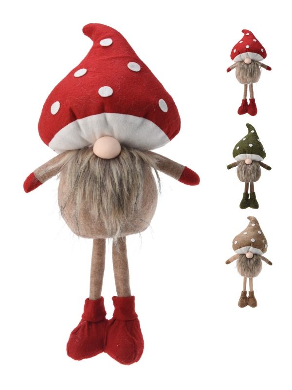 Décoration Automnale Gnome Avec Chapeau En Forme De Champignon 25X53Cm - Assorti