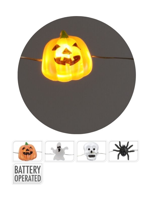 Déco Halloween Per La Casa Ghirlanda Con 20 Led - Assortito