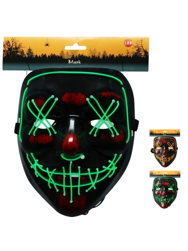 Accessorio Halloween Maschera Con Luce Led 20Cm - Assortito