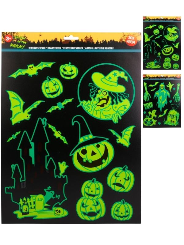Déco Halloween Per La Casa Stickers Fluo - Assortito