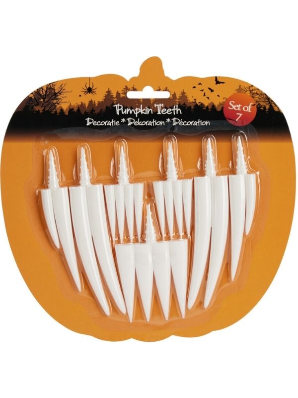 Accessorio Halloween 7 Denti Per Decoro Zucca - Assortito