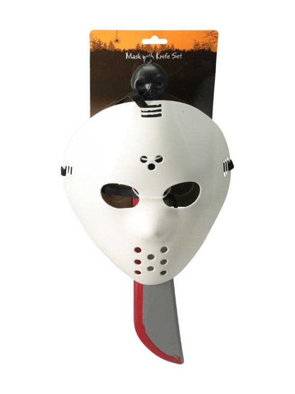 Accessoire Halloween Masque Jason Avec Couteau 