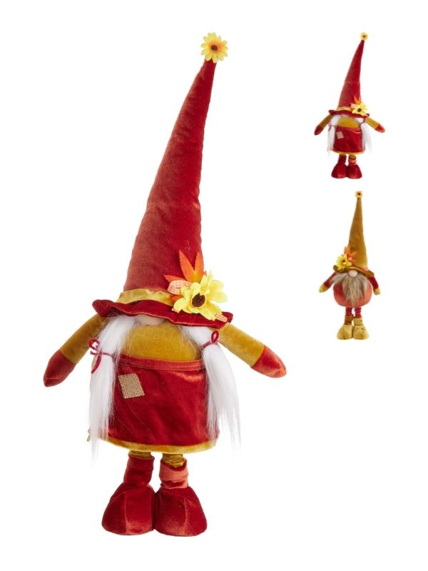 Décoration Automnale Gnome Télescopique 93Cm - Assorti