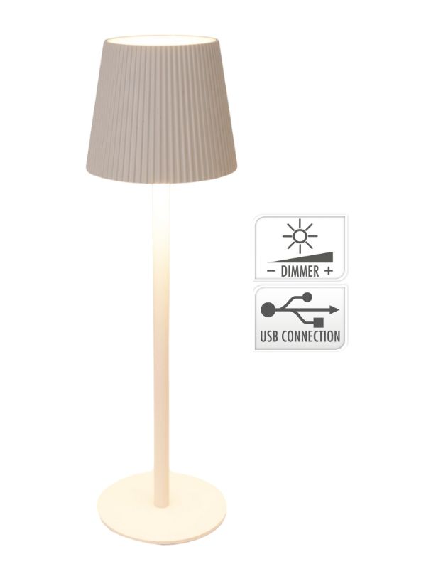 Lampe De Table Tactile Blanc 10X36Cm