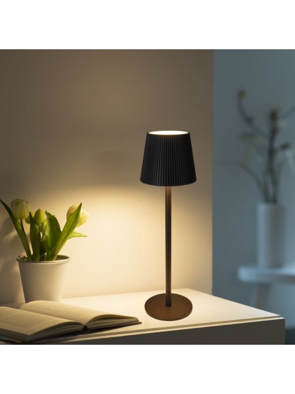 Lampe De Table Tactile Noir 10X36Cm