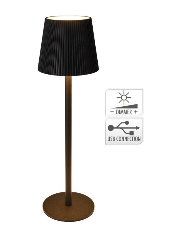 Lampe De Table Tactile Noir 10X36Cm