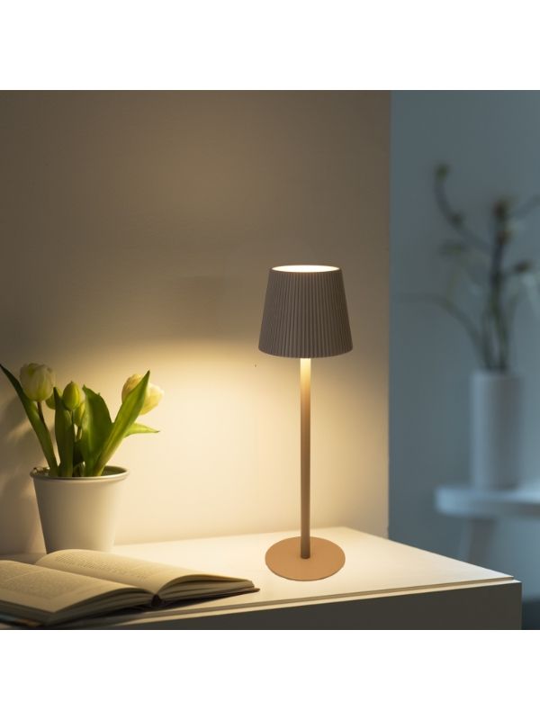 Lampe De Table Tactile Taupe 10X36Cm