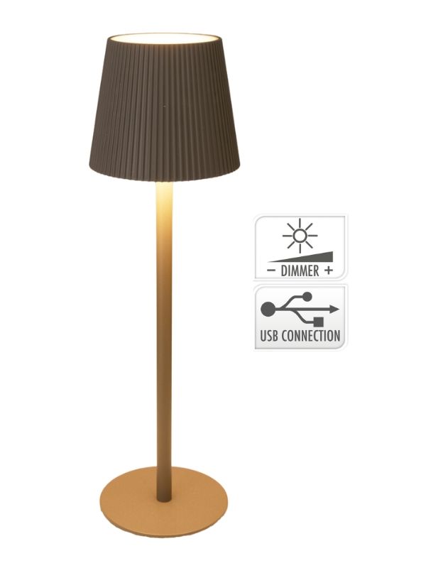 Lampe De Table Tactile Taupe 10X36Cm