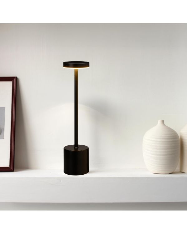 Lampe De Table Tactile Noir 8X34Cm