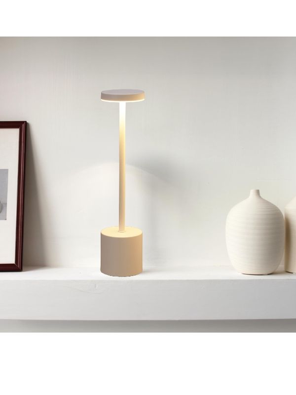 Lampe De Table Tactile Blanc 8X34Cm