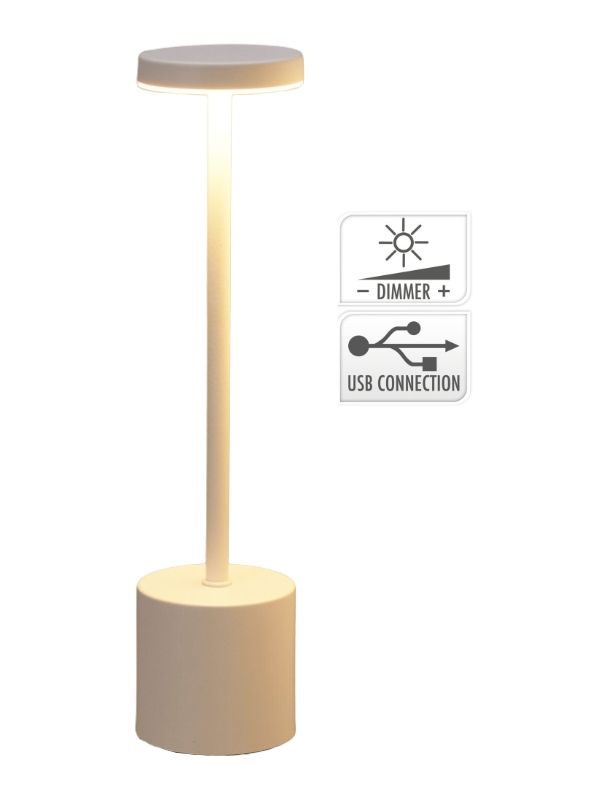 Lampe De Table Tactile Blanc 8X34Cm