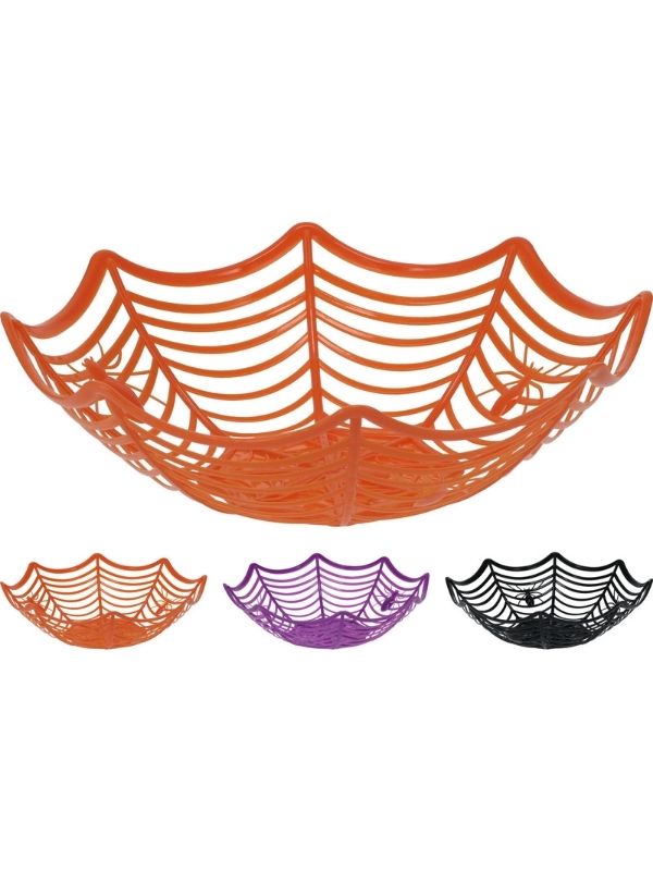 Déco Halloween Per La Casa Cestino A Forma Di Ragnatela 27X8Cm - Assortito