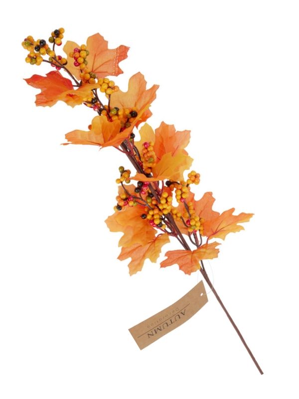 Décoration Automnale Branche Avec Feuilles Artificielles 60Cm