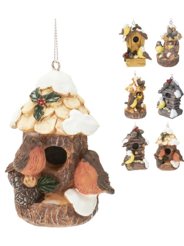 Décoration Automnale Maisonnette Pour Oiseaux À Suspendre 9Cm - Assorti