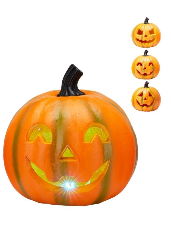 Déco Halloween Per La Casa Zucca Con Luce Led 20Cm - Assortito