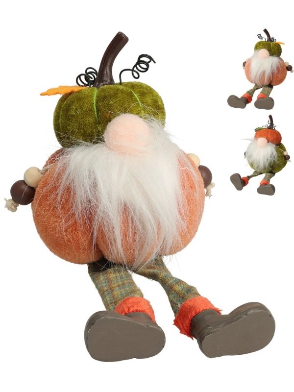 Décoration Automnale Gnome En Tissu 6X15Cm - Assorti