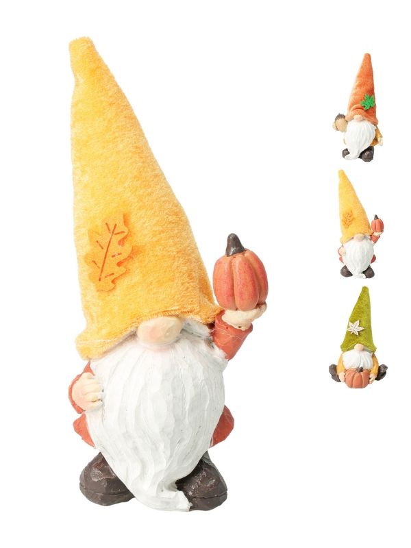 Décoration Automnale Gnome Avec Citrouille En Tissu 16Cm - Assorti